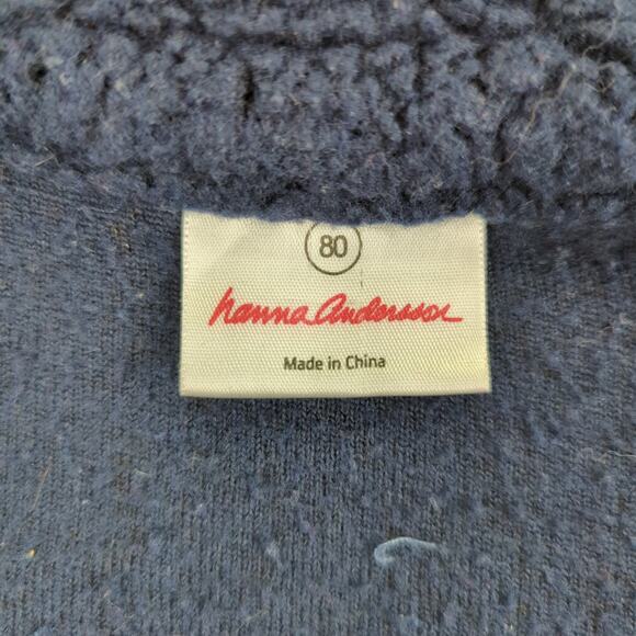 Hanna Andersson Sherpa‎ Fleece Full Zip Jacket Boys 80 18-24 Months Navy Blue - Picture 6 of 8